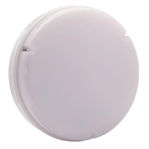Utilita 9W LED Round White Bulkhead with Opal Bezel